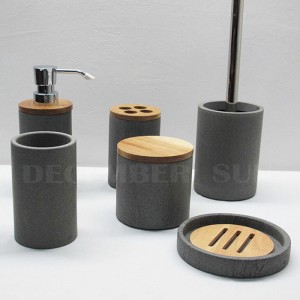 Set accessori bagno in pietra sabbia